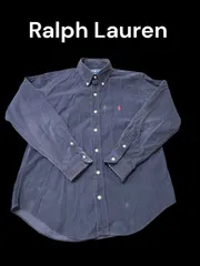 Ralph Lauren【ラルフローレン】オーバーサイズ ボタンダウン シャツ (コーデュロイ) Lサイズ　メンズファッション　ネイビー
