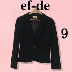 【限定セール！】ef-de エフデ ジャケット アウター テーラードジャケット 長袖 テーラードカラー １ボタン 丸袖 ポケット レディース ブラック 9 日本製