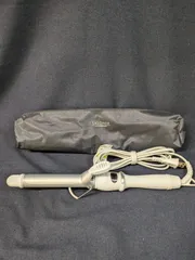 【美品】SALONIA／サロニア　カールアイロン　コテ　25㎜　SL-0085W　ホワイト　専用カバー付き　耐熱ポーチ　持ち運び　★E475