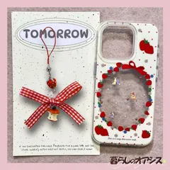 iPhone16 pro/PM🍓いちご×リボン×アニマル🦌 透明クリアスマホケース 韓国風 ガーリー かわいい