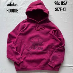 adidas アディダス　スウェットパーカー　フーディ　トレフォイル　万国旗タグ　USA製　XLサイズ