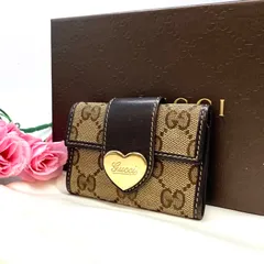 グッチ 6連キーケース ラブリー GGキャンバス 鍵フック FX553