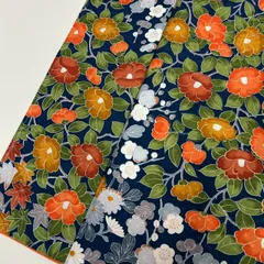 洗える着物 小紋 裄65 華やかな花柄 化繊 着物 MK-1017