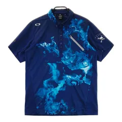 サイズ：XL OAKLEY オークリー  半袖ポロシャツ スカル刺繍 総柄 ネイビー系 [240101553590] ゴルフウェア メンズ ストスト