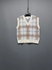 チェック ニットベスト
