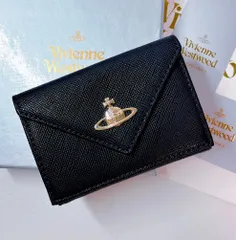 【新作‎登場🤍ショッパー付】Vivienne Westwood 3つ折り財布 ブラック