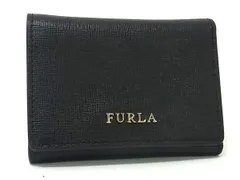■美品■ FURLA フルラ レザー 三つ折り 財布 ウォレット 札入れ 小銭入れ レディース メンズ ブラック系 DK8154