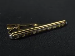 ■美品■ Burberrys バーバリーズ チェック柄 ネクタイピン タイクリップ ビジネス 紳士 メンズ ゴールド系 DK8755