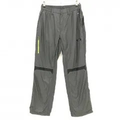 【美品】オークリー パンツ ダークグリーン 前面柄 裏起毛 ウエストゴム  メンズ L ゴルフウェア Oakley