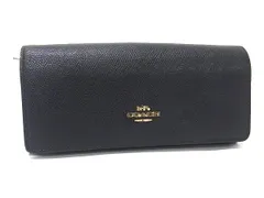 COACH コーチ 58307 レザー 二つ折り 長財布 ウォレット 小銭入れ 札入れ レディース メンズ ブラック系 DK8911