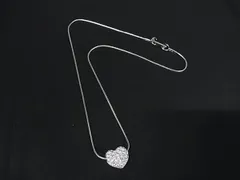 ■美品■ SWAROVSKI スワロフスキー ラインストーン ハート ネックレス ペンダント アクセサリー レディース シルバー系 DK7924