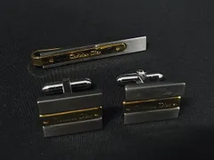 ChristianDior ディオール カフスボタン カフリンクス ネクタイピン タイクリップ 2点セット メンズ シルバー系×ゴールド系 DK8005