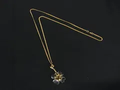 ■極美品■ SWAROVSKI スワロフスキー クローバー ネックレス アクセサリー レディース ゴールド系×クリア DK7831