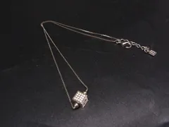 FENDI フェンディ ラインストーン キューブ ネックレス ペンダント アクセサリー レディース シルバー系 DK5882