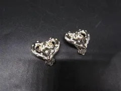 NINA RICCI ニナリッチ ハート ラインストーン クリップ式 イヤリング アクセサリー レディース シルバー系 DK4671