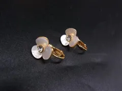 ■美品■ kate spade ケイトスペード ディスコ パンジー 花 フラワー クリップ式 イヤリング アクセサリー アイボリー系 DK4736