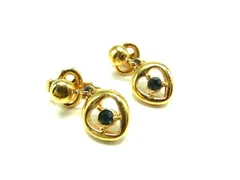 NINA RICCI ニナリッチ ハート カラーストーン クリップ式 イヤリング アクセサリー レディース ゴールド系 DK4790