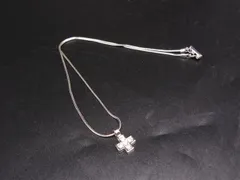 ■美品■ SWAROVSKI スワロフスキー クロス 十字架 ラインストーン ネックレス ペンダント アクセサリー シルバー系 DK4770