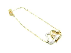 ■美品■ SWAROVSKI スワロフスキー ハート ラインストーン ブレスレット アクセサリー レディース ゴールド系×シルバー系 DK5191