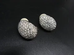 ■美品■ SWAROVSKI スワロフスキー ラインストーン クリップ式 イヤリング アクセサリー レディース シルバー系 DK4056
