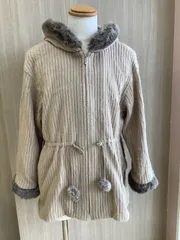 ファー付きニットジャケット　レディース　9号サイズ　美品