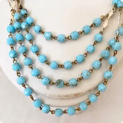 【フランス直輸入】エレガントでゴージャスな装いに ヴィンテージ ターコイズブルー ネックレス