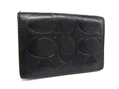 ■美品■ COACH コーチ シグネチャー レザー カードケース カード入れ 名刺入れ メンズ レディース ブラック系 DH8169