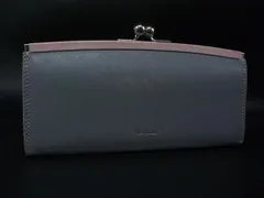 Paul Smith ポールスミス レザー がま口 長財布 ウォレット 札入れ 小銭入れ カード入れ レディース グレー系×ピンク系 DJ4718