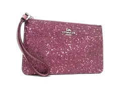 ■極美品■ COACH コーチ グリッター×レザー スター 星 リストレット ポーチ 小物入れ マルチケース レディース ピンク系 DJ3645