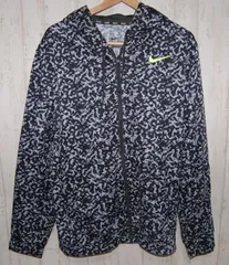 送料無料! USED NIKE フルジップ スウェットパーカー GREY カモフラージュ XXL　58