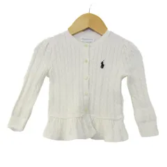 ラルフローレン カーディガン ロゴ トップス ベビー 女の子用 12Mサイズ オフホワイト RALPH LAUREN 【中古】
