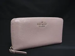 ■美品■ kate spade ケイトスペード PWRU3926 パテントレザー ラウンドファスナー 長財布 ウォレット ピンクベージュ系 DJ0120