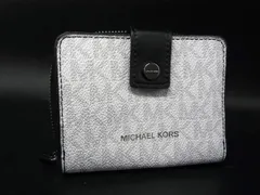 ■美品■ MICHAEL KORS マイケルコース MK柄 PVC×レザー コインケース コインパース キーケース 小銭入れ 鍵入れ ホワイト系 DJ0126