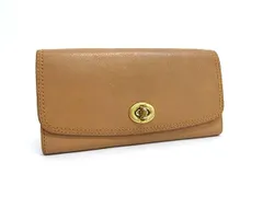 COACH コーチ ターンロック レザー 二つ折り 長財布 ウォレット 札入れ 小銭入れ メンズ ブラウン系 DJ1851