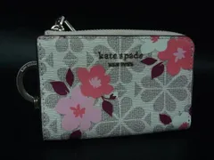 kate spade ケイトスペード PVC フラワー キーリング付き コインパース コインケース 小銭入れ 財布 ウォレット アイボリー系 DI7139