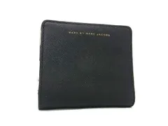■美品■ MARC BY MARC JACOBS マークバイマークジェイコブス PVC 二つ折り 財布 札入れ 小銭入れ ブラック系×ベージュ系 DI8032