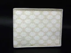CELINE セリーヌ マカダム柄 PVC×レザー 二つ折り 財布 ウォレット 札入れ 小銭入れ カード入れ レディース アイボリー系 DI9187