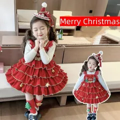 女の子 可愛い クリスマスワンピース 赤 ティアードドレス 女の子 クリスマス コスプレ衣装 女の子 秋冬 セーター 女の子 クリスマス 元日 