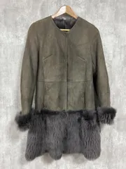 トスカーナ ムートン ファー 羊毛 韓国製 コート 茶 ◆■◎レディース