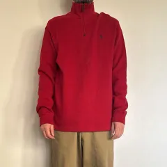 ラルフローレン ハーフジップ スタンドカラー コットン ニット ポニー