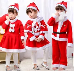 クリスマス 衣装 子供 キッズクリスマスコスチューム ストール サンタコス 男の子 女の子 サンタ クリスマス パーティー衣装 プレゼント 可