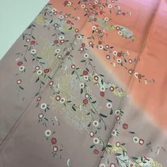 付下げ 友禅 金箔 素敵な加工 紋無し 訪問着 正絹 着物 MK-1029