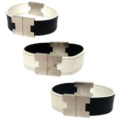 極美品 エルメス ルーリー レザー リバーシブル ブレスレット バングル