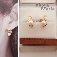 【 あこや真珠 】 ハンドメイドイヤリング パール 本真珠 アコヤ真珠