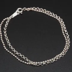 H555 ヴィンテージ SILVER925刻印 ブレスレット カットボールチェーン ロロチェーン 2連 デザイン シルバー