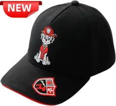 パウパトロール マーシャル 帽子 キッズ キャップ 黒 子供用 刺繍入り かっこいい デザイン