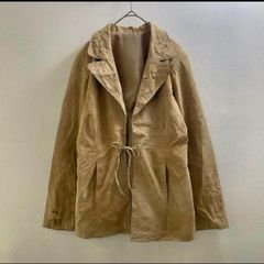 ジャッケット ミリタリー ジャケット スタンドカラー 長袖 茶 山羊革 