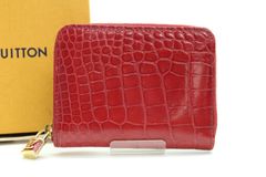極上品 極希少 定価60.5万 ヴァレクストラ クロコダイル レッド 小銭 