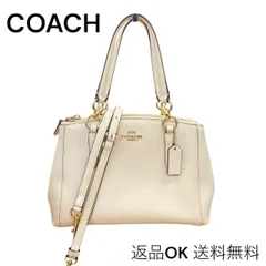 【返品OK】COACH コーチ ミニクリスティー キャリーオール F36704 2WAY ハンドバッグ  ショルダーバッグ ホワイト ゴールド金具 【D】