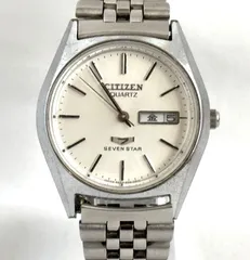 CITIZEN 4-853598 QZ シチズン セブンスター シルバー文字盤 デイデイト レディース腕時計現状品